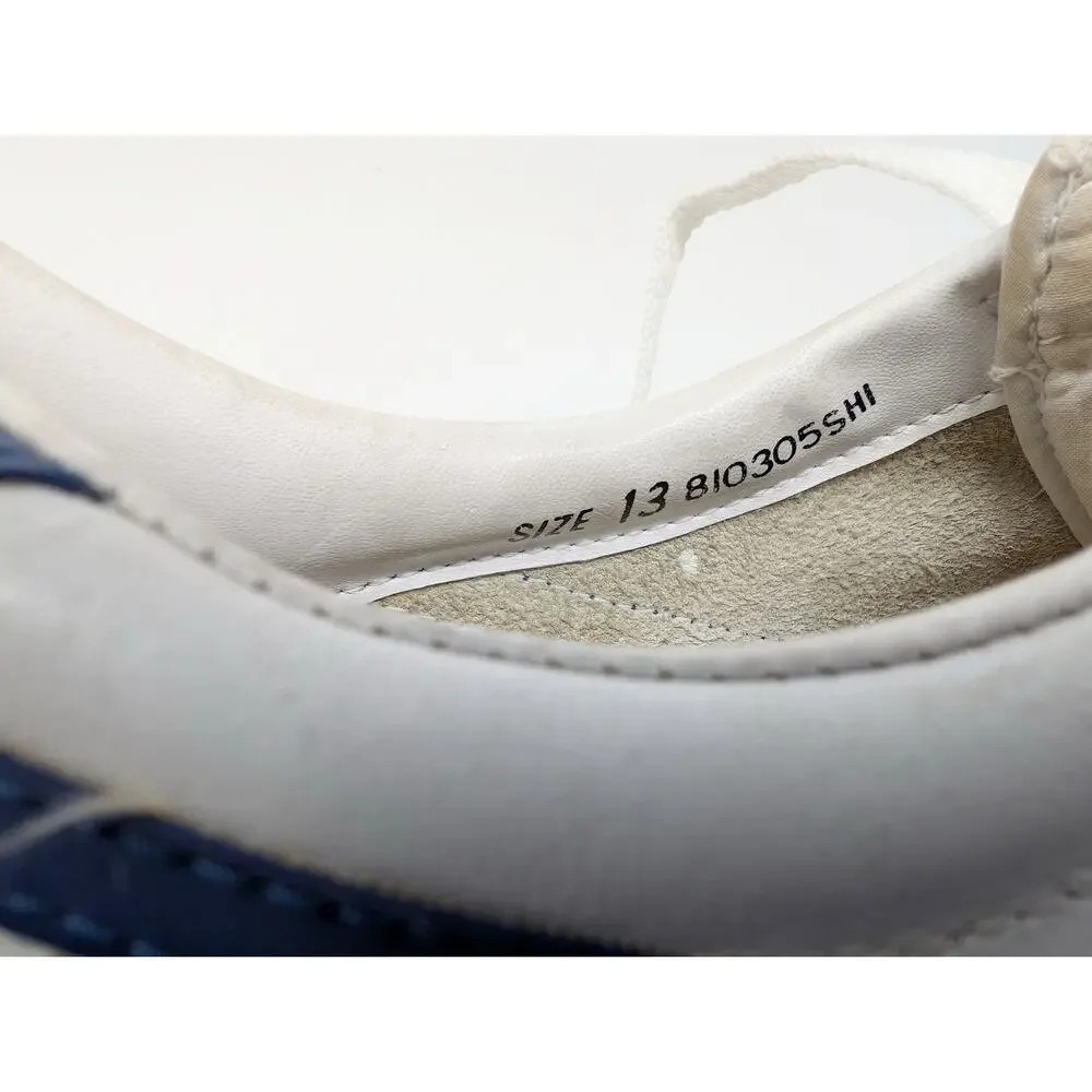 Vintage Nike Leather Bruin Leather White Blue Shoes Korea Men's Size 13